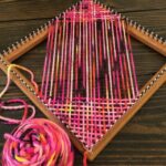 Square Loom With Weaving in Progress